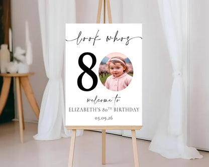 Personalised BIRTHDAY WELCOME Sign With Photo (White Background)