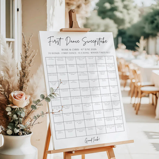 First Dance Sweepstake Wedding Sign