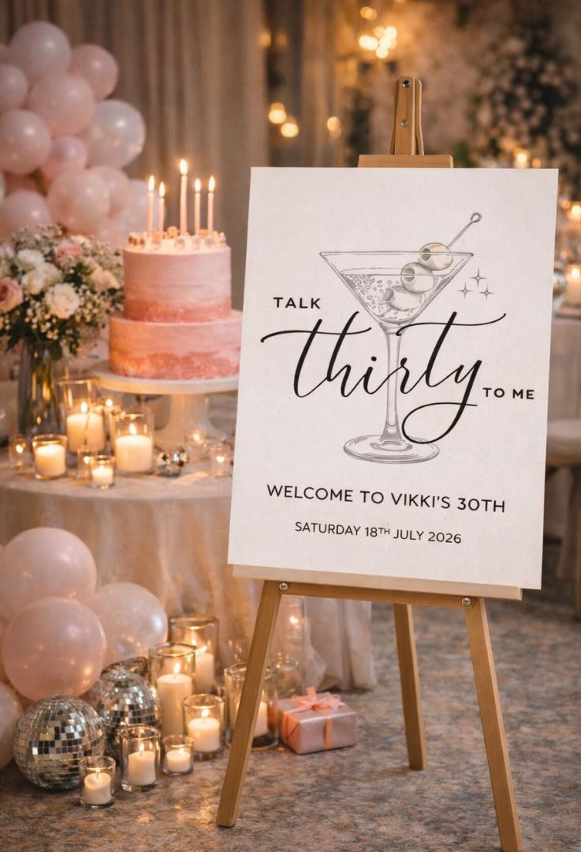 personalised talk thirty to me birthday sign: custom milestone party board décor