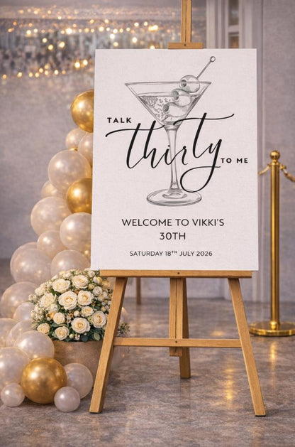 PERSONALISED TALK THIRTY To Me Birthday Sign: Custom Milestone Party Board Décor