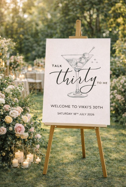 PERSONALISED TALK THIRTY To Me Birthday Sign: Custom Milestone Party Board Décor